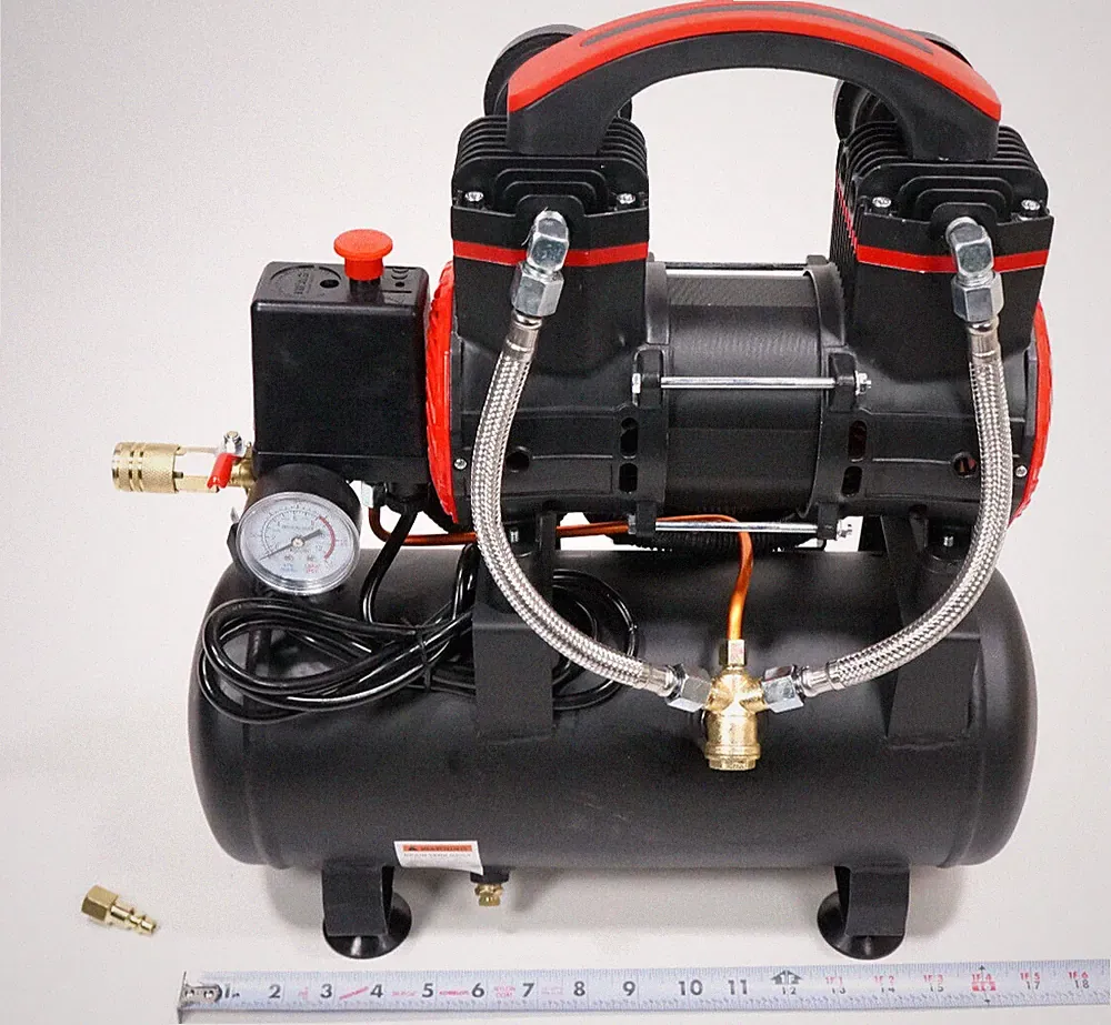 Quiet Oil Free 2HP Air Compressor 5CFM 100PSI 120V AC 4 Gallon Tank Hand Carry